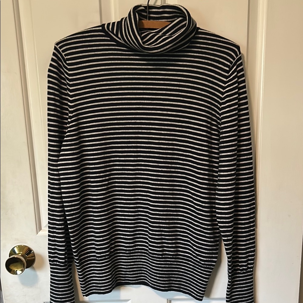Striped Black & White Turtleneck Sweater size xl from j crew